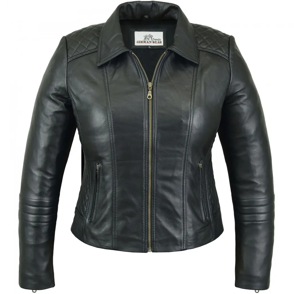 02-1908-Trend-428J-Damen-Lederjacke-Jacke-aus-Lamm-Nappa-Leder-Schwarz-Damen-Lederblazer--Lamm-Nappa-Lederjacke--Nappa--Premium-Leder--Schwarzer-Lederblazer--Farbe-Karamell--Weiches-Lederm.webp