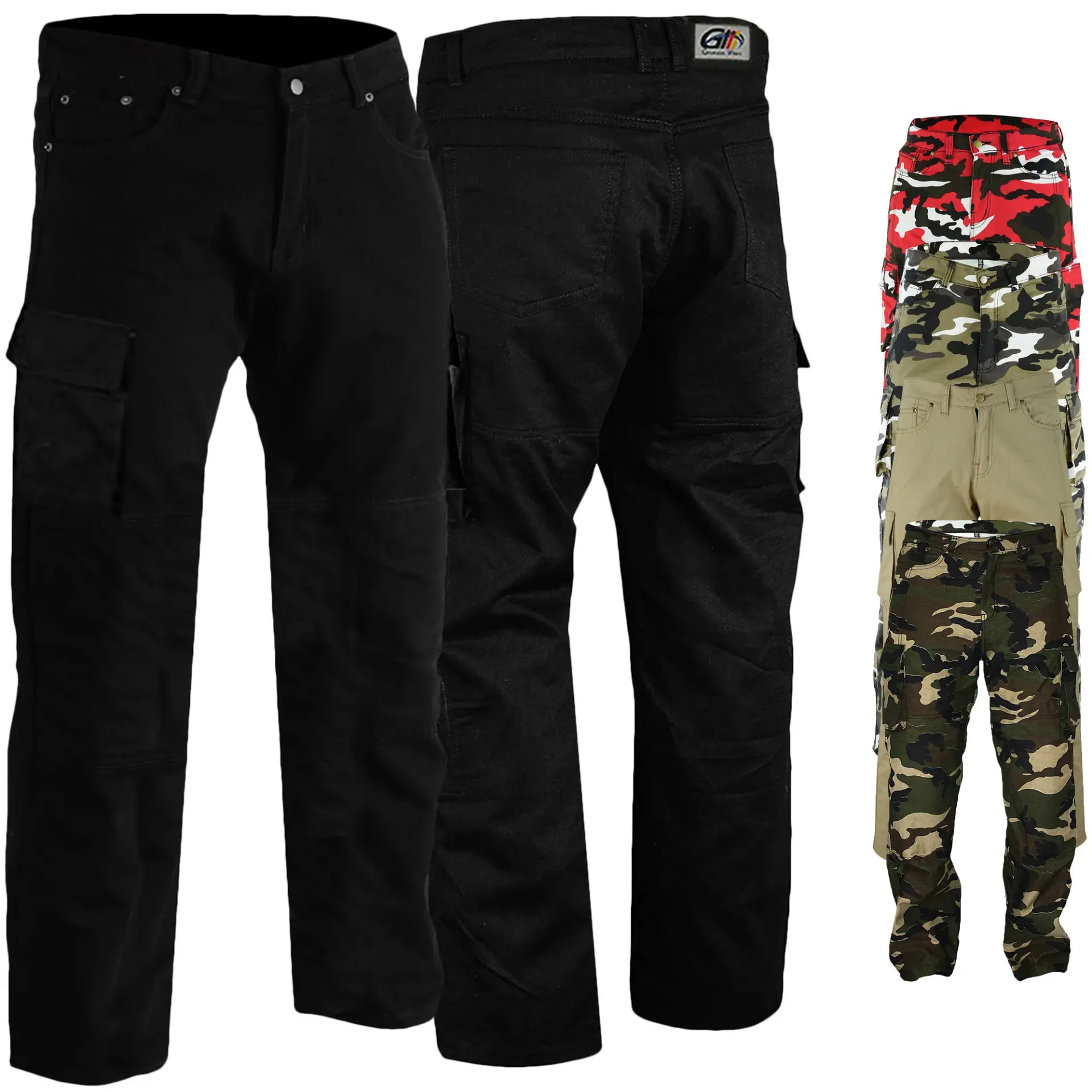 Motorcycle jeans, motorcycle pants, abrasion-resistant cargo pants with protectors
