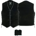 BULLDT Motorcycle Cut-Off Vest, Suede Leather Vest, Biker Vest, Motorcycle Vest