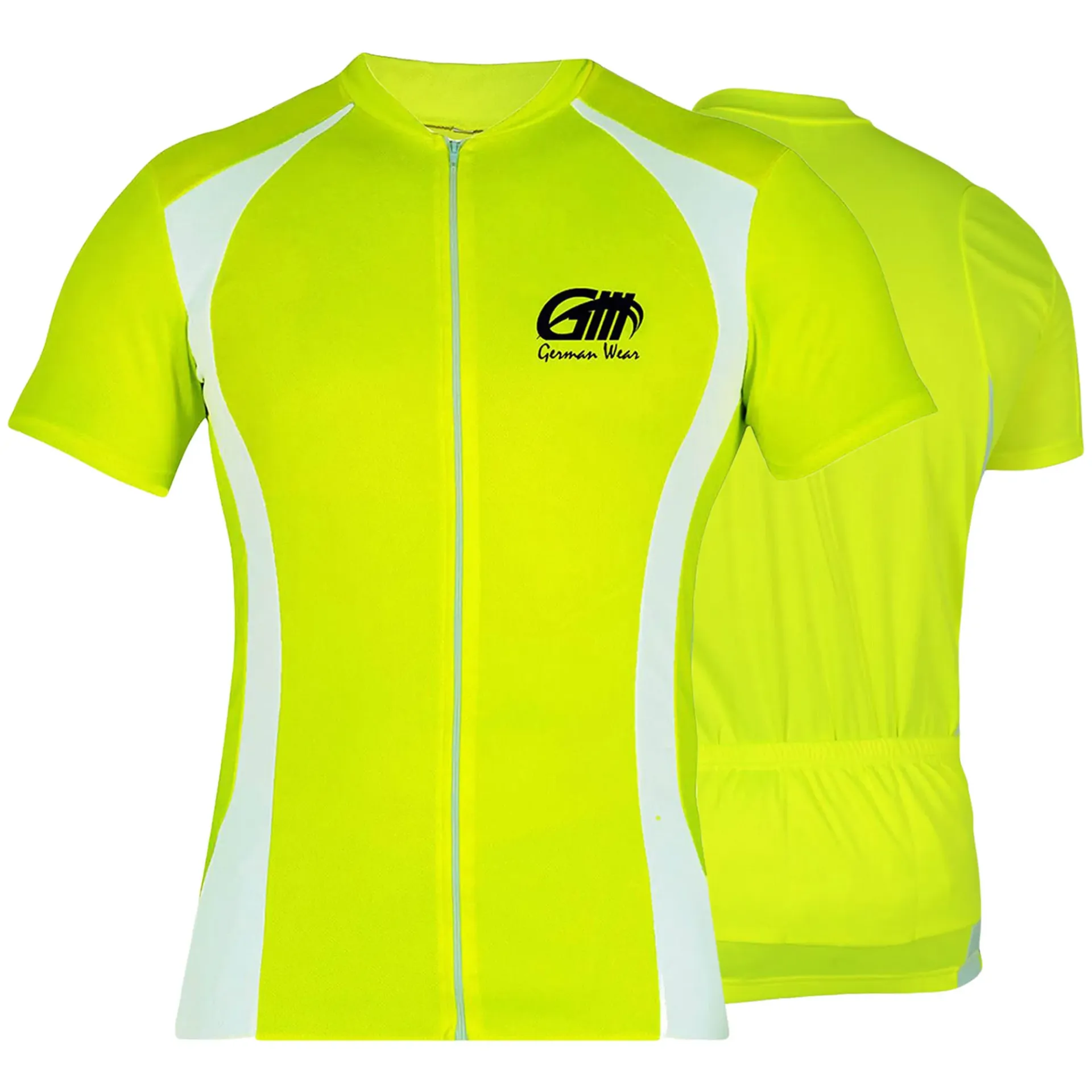 [8677] Cycling Jersey Bicycle Jersey Bike Cycling Shirt Jersey Neon Yellow (46/XS)