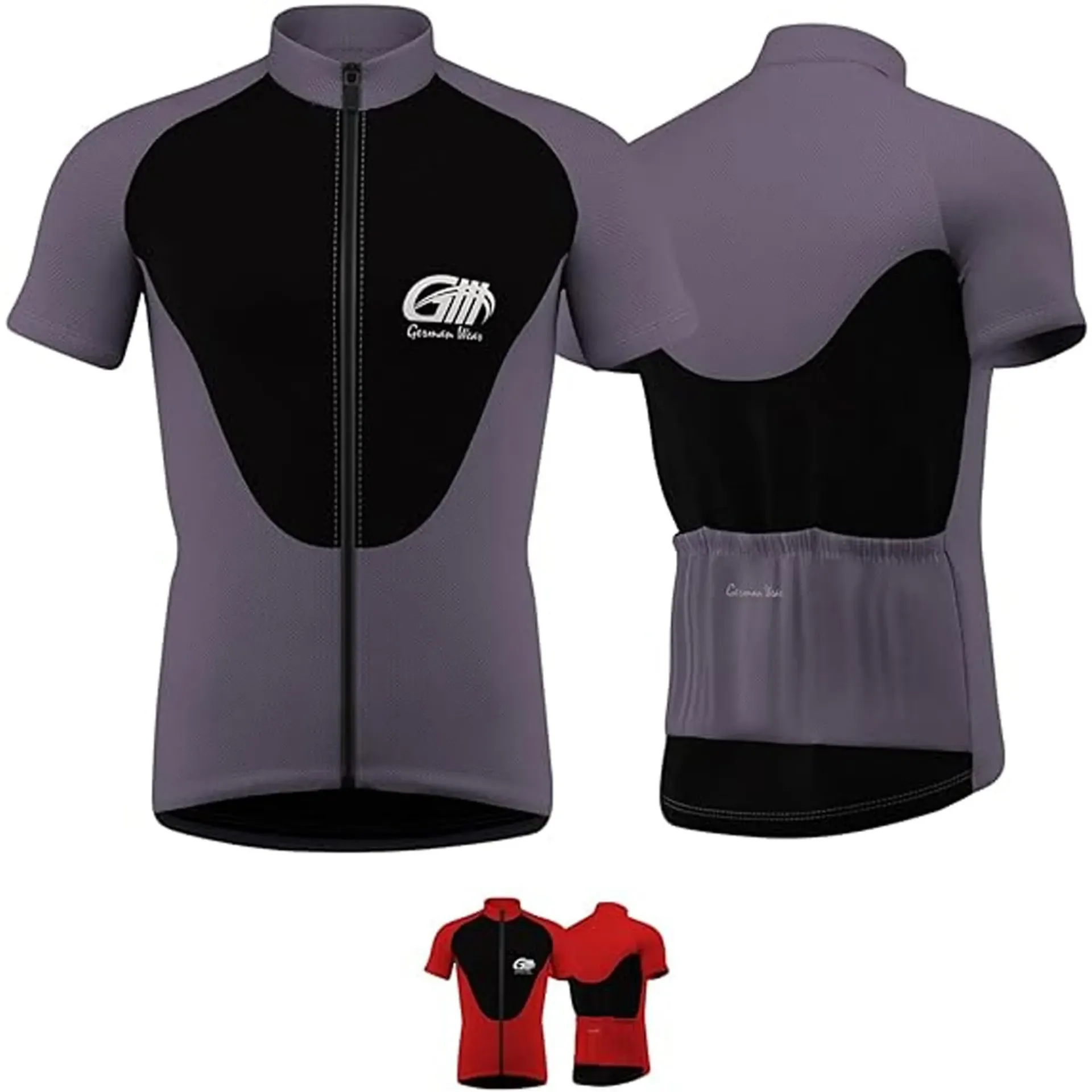 [9558] Cycling Jersey Bike Jersey Bicycle Jersey Cycling Shirt (46/XS, Grau)