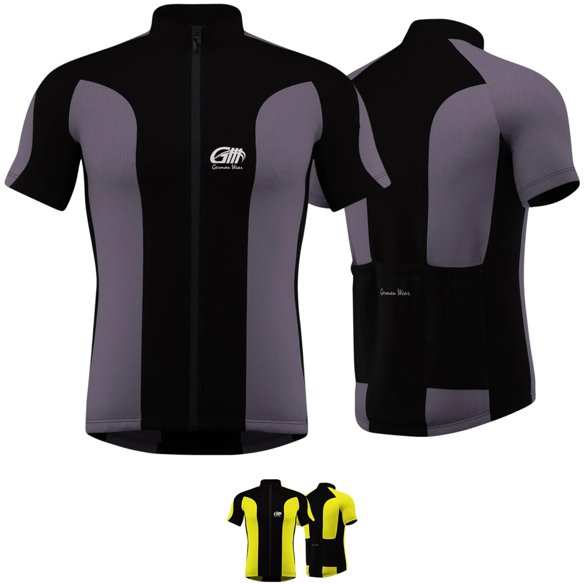 [9580] Jersey Cycling Jersey Bicycle Jersey Bike Cycling Jersey Shirt (46/XS, Grau)