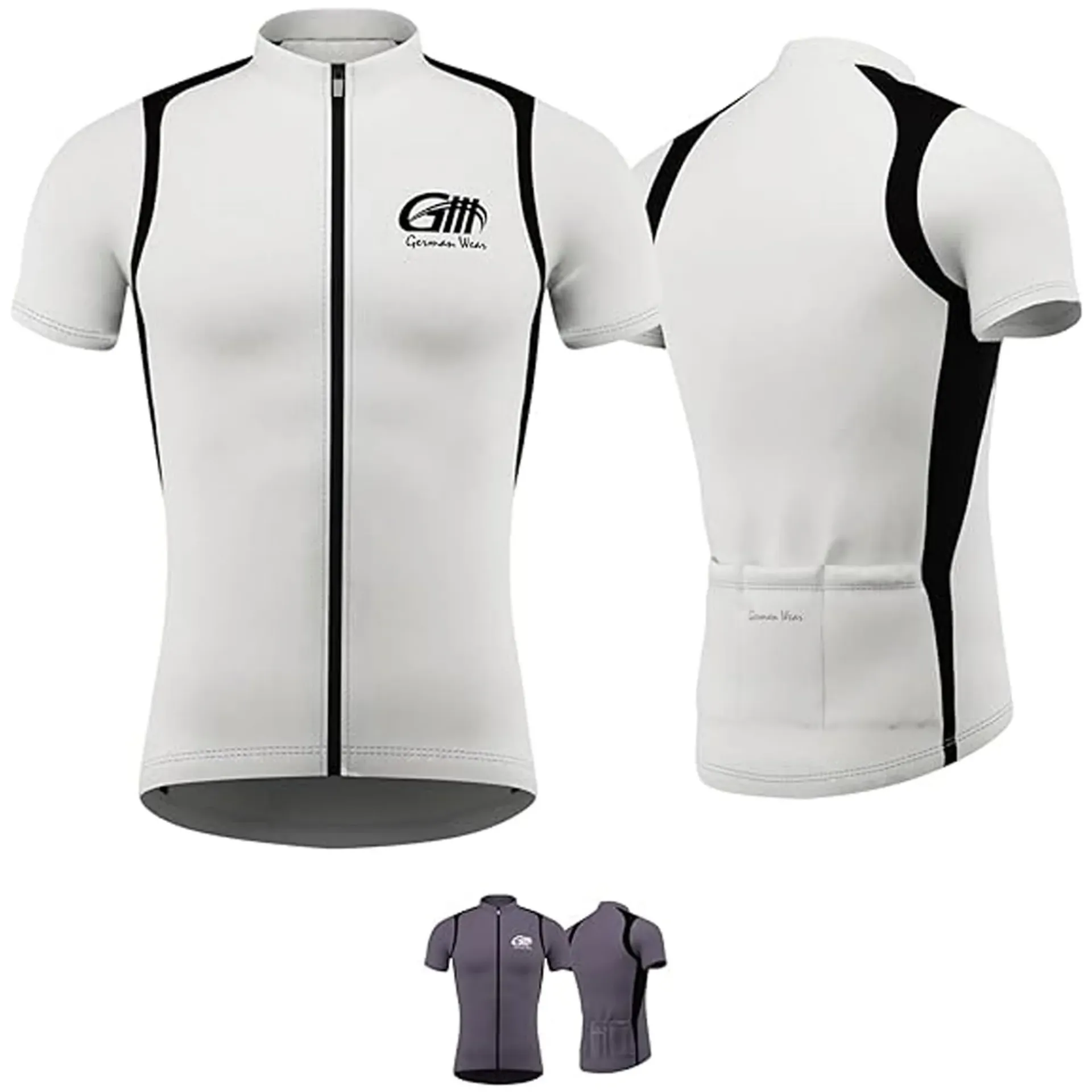 [9593] Jersey Cycling Jersey Bicycle Jersey Bike Cyclist Jersey Shirt (46/XS, Weiß)