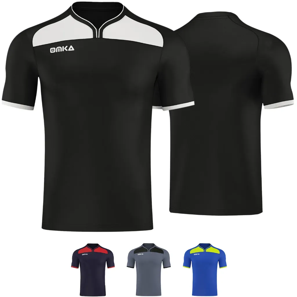 [24322] OMKA Football Jersey Teamwear Uniform Shirt Sports Jersey (48/S, Schwarz)