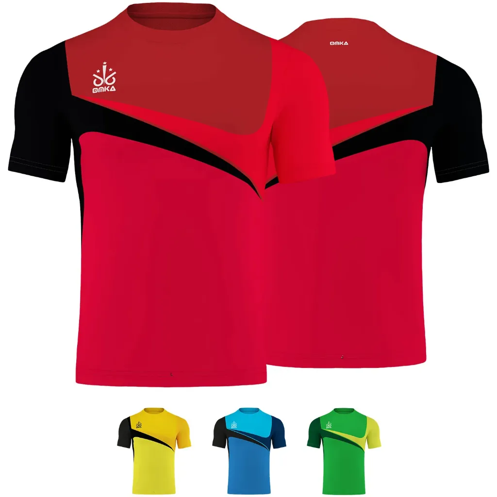 [17711] OMKA Jersey Team Sports Teamwear Football Jersey Fan Jersey Shirt (48/S, Rot)