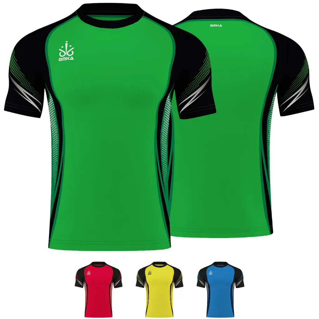 [17802] OMKA Jersey Team Sports Teamwear Football Jersey Fan Jersey Shirt (48/S, Grün)